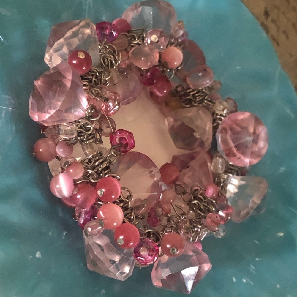 Pink Beaded Cha-Cha Stretch Bracelet